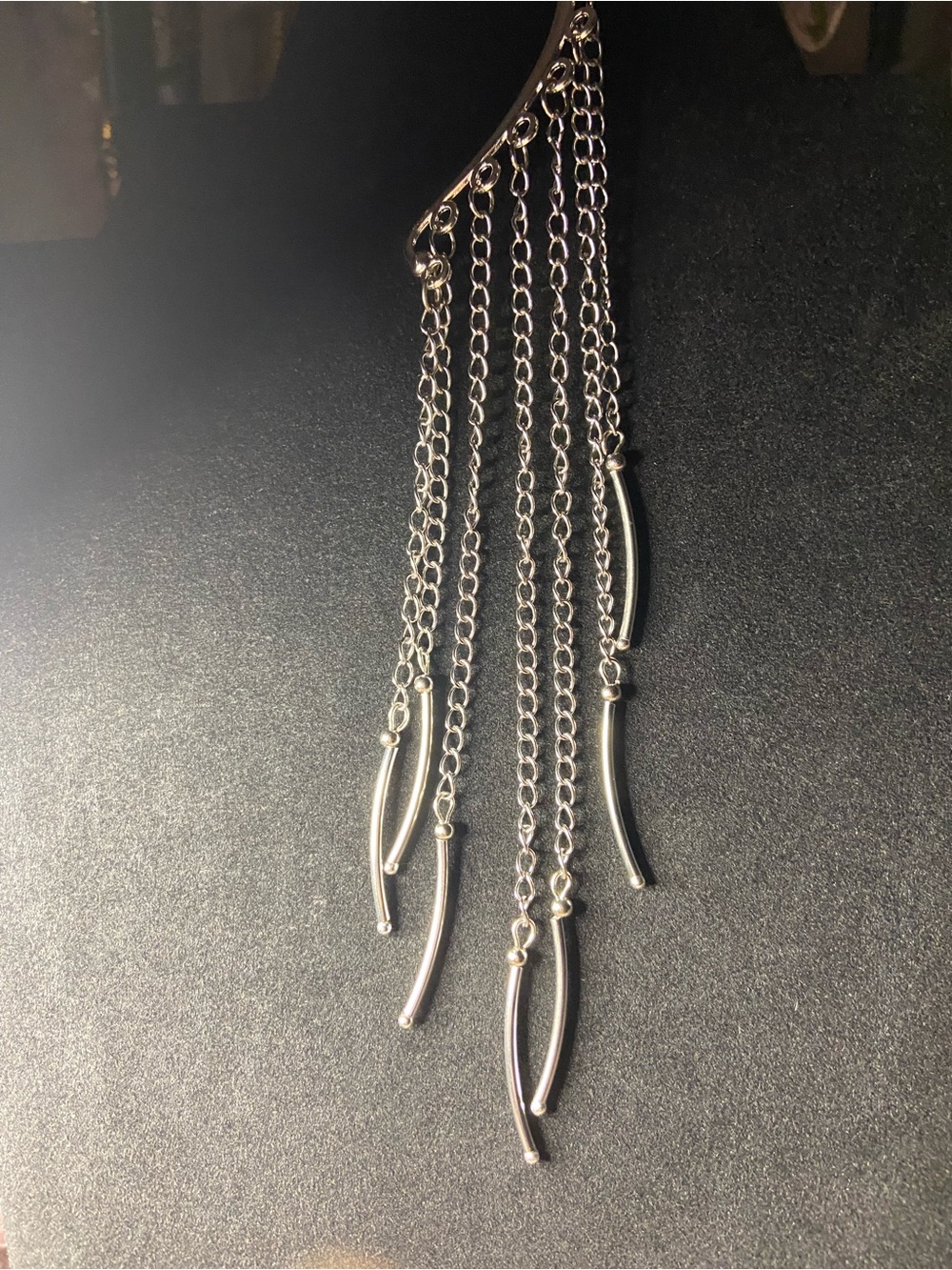 Silver Multi-Chain Fringe Ear Cuff - Elegant Women’s Jewelry